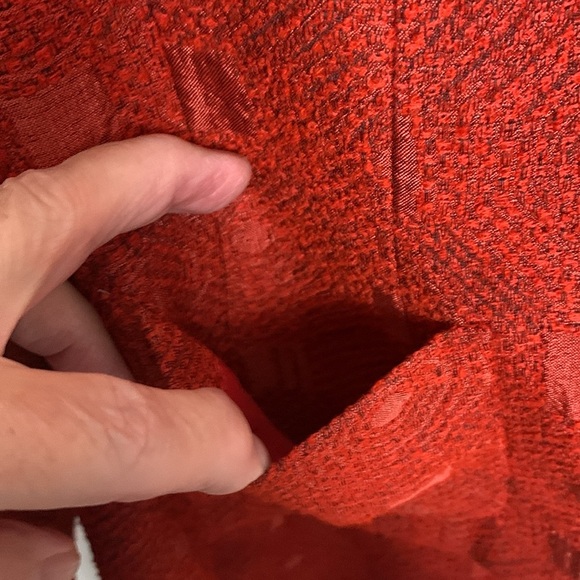 Louis Feraud Vintage Wool Blend, Lined, Rusty Red Blazer and Skirt Set - Picture 4 of 17